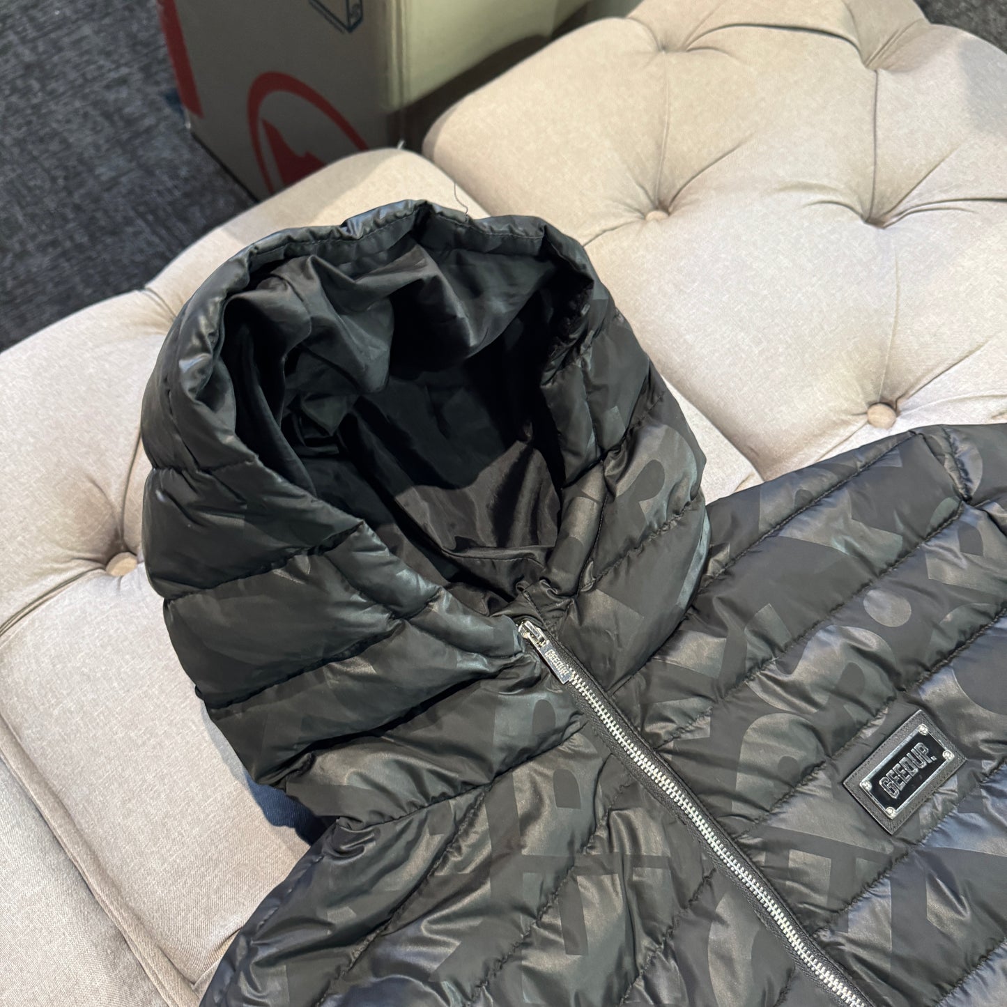 Geedup Monogram PFK Puffer Jacket 'Black' (Second hand)
