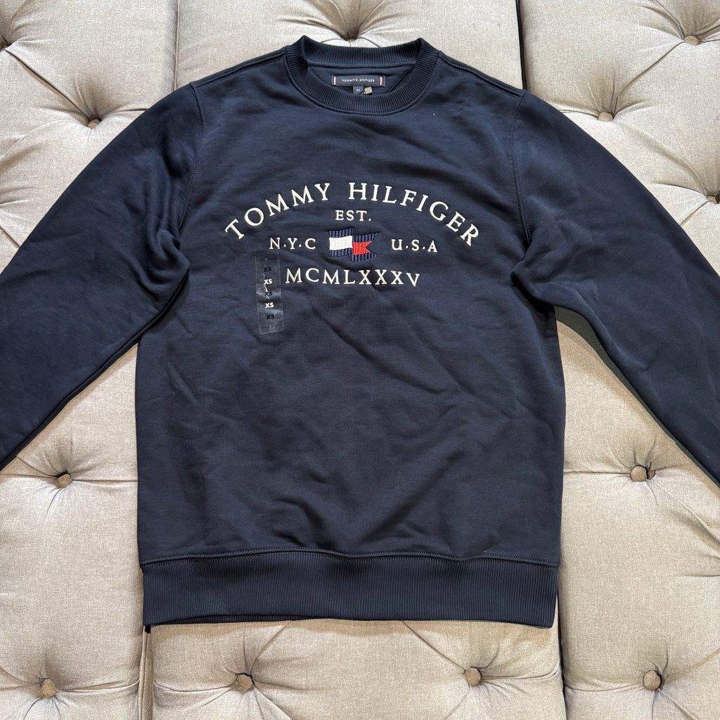 Tommy Hilfiger Embroided Chest Logo Crewneck 'Navy'