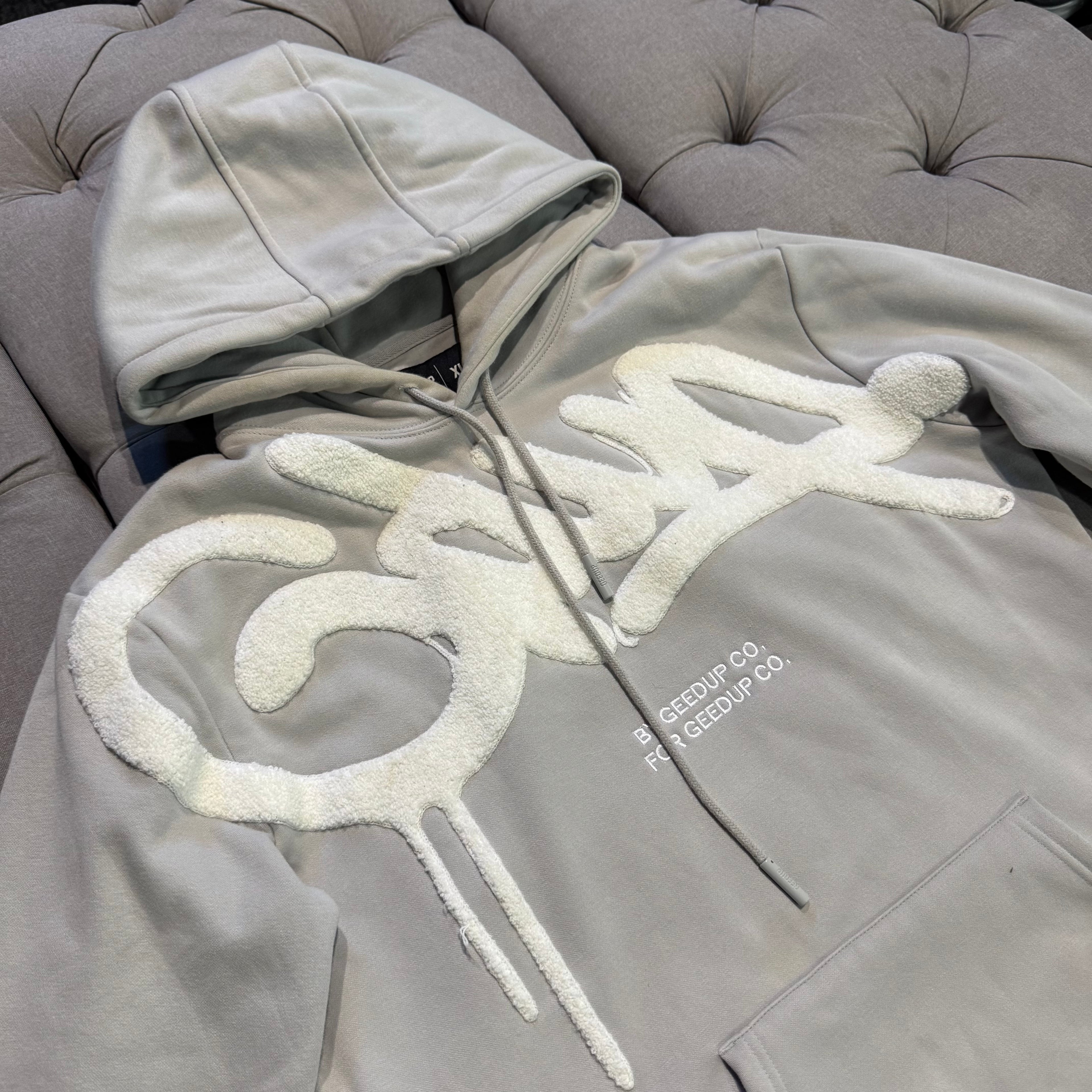 Geedup Handstyle Hoodie 'Grey White' (Second hand)