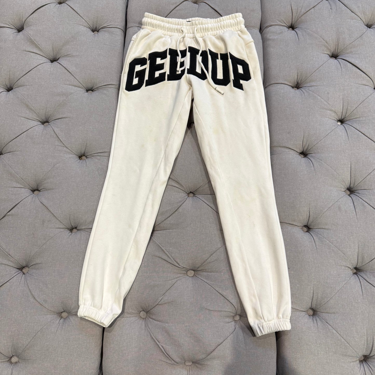Geedup Team Logo Track Pants 'Butter Cream Black' (Second hand)