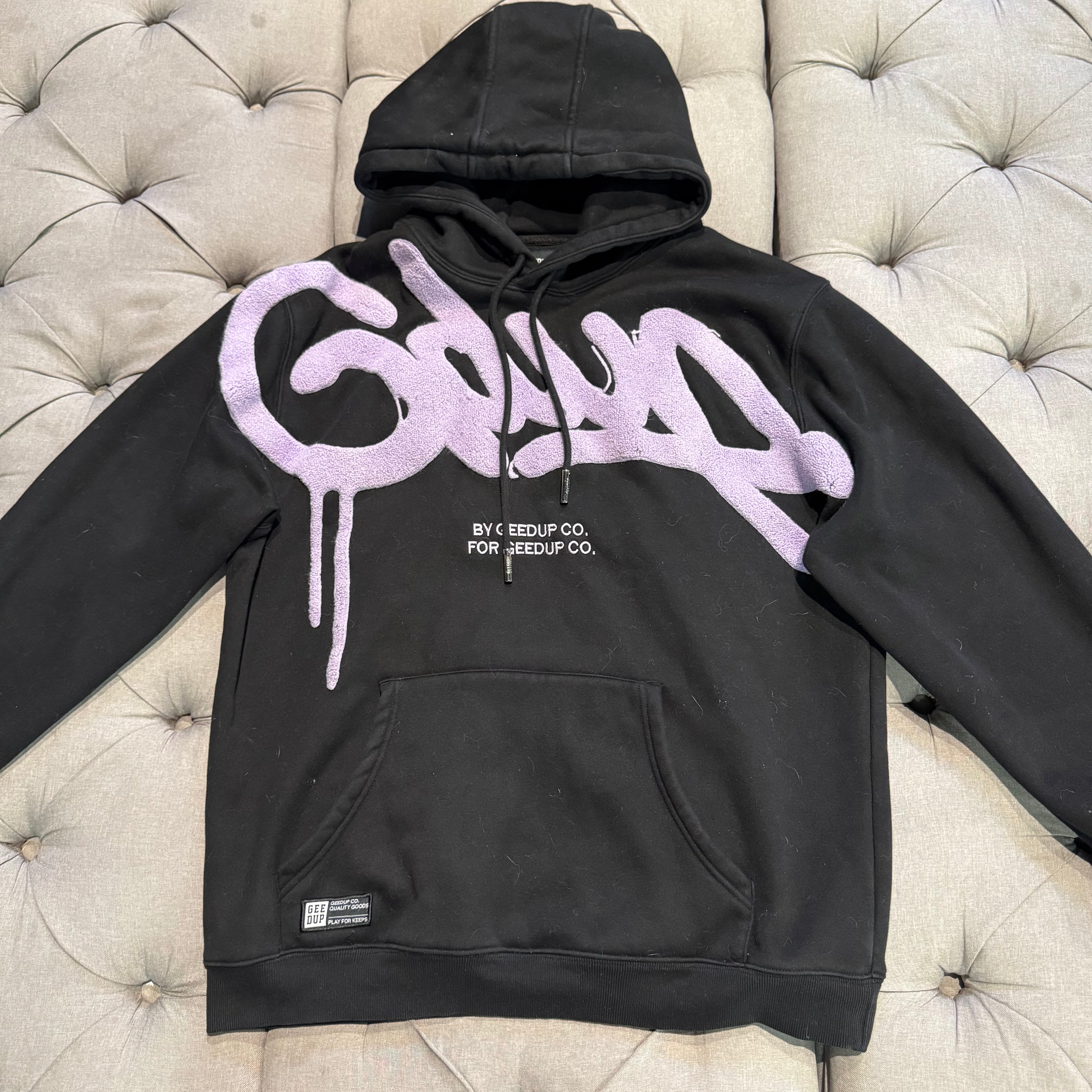 Geedup Handstyle Hoodie 'Black Purple' (Second hand)