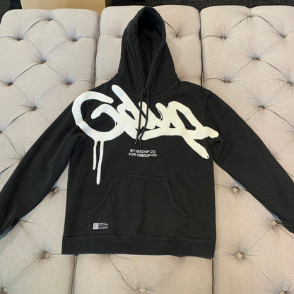 Geedup Handstyle Hoodie ‘Black White’ (Second hand)