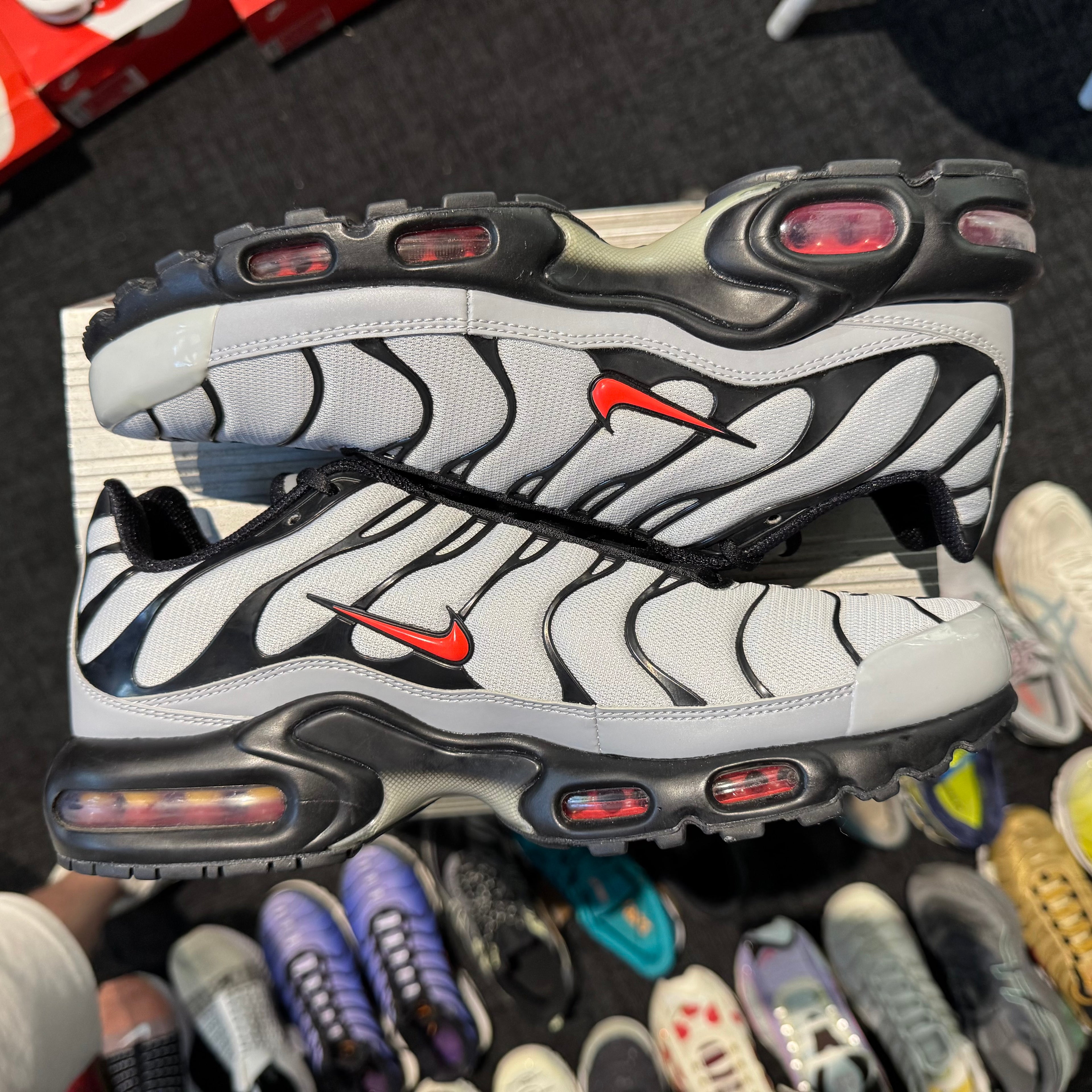 Nike Air Max Plus TN 'Ultron Wolf Grey Bright Crimson' (Brand New)