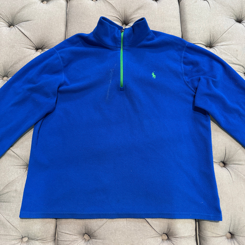 Polo Ralph Lauren Fleece Qtr Zip Jacket 'Blue Green' (Second hand)
