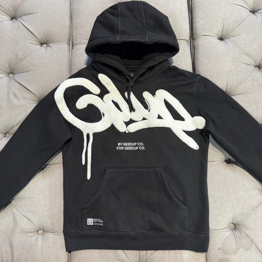 Geedup Handstyle Hoodie 'Black White' (Second hand)