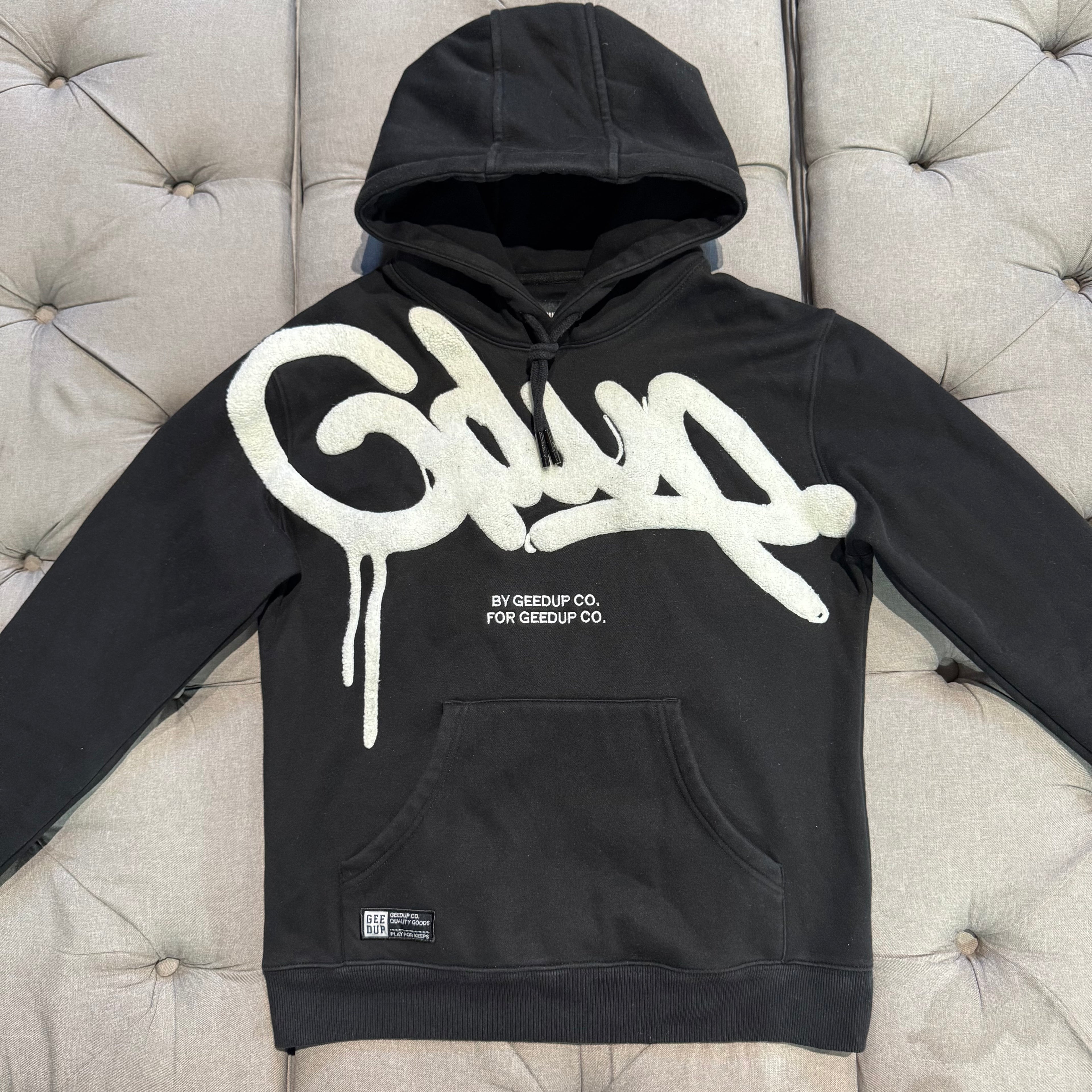 Geedup Handstyle Hoodie 'Black White' (Second hand)