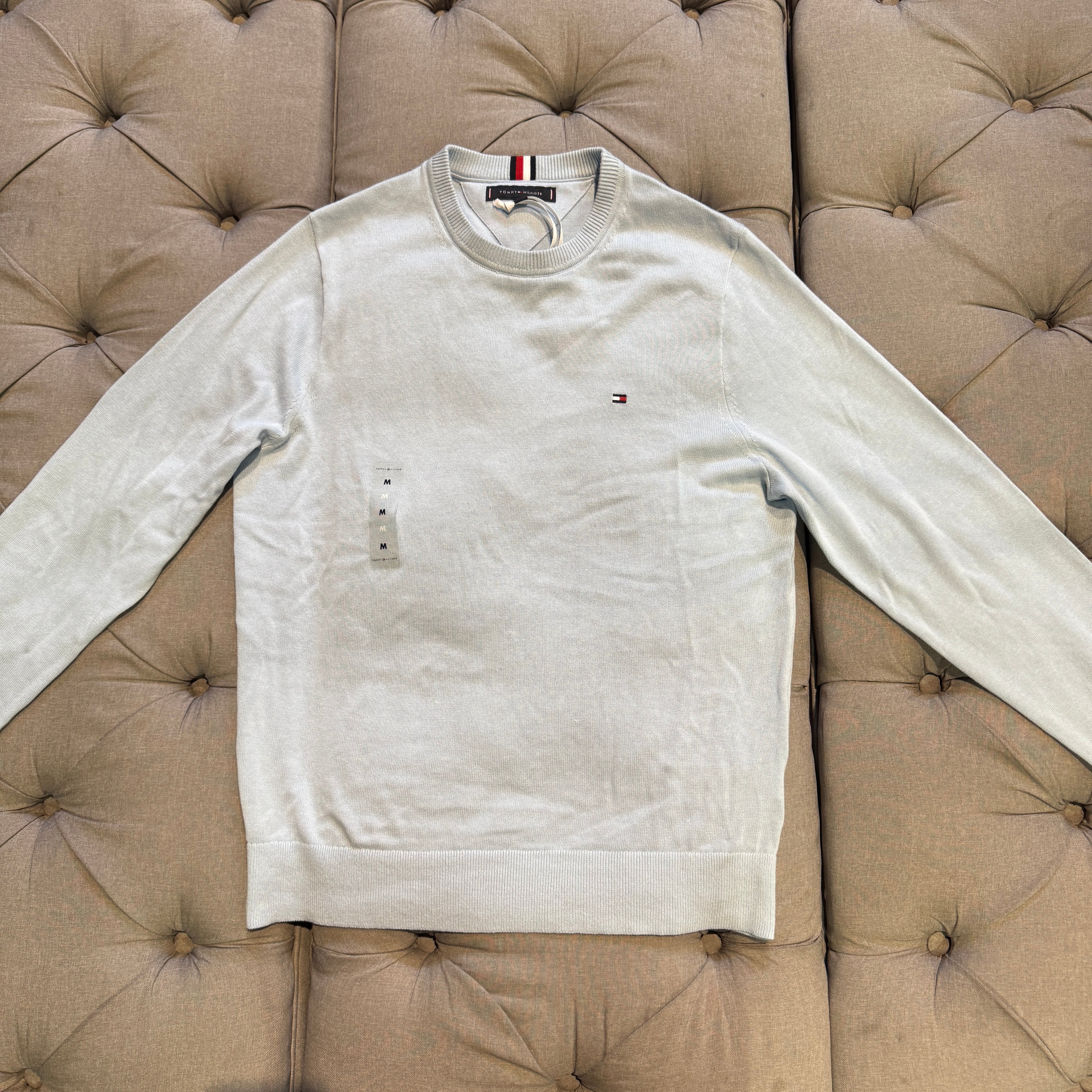 Tommy Hilfiger Knitted Flag Logo Jumper 'Baby Blue'