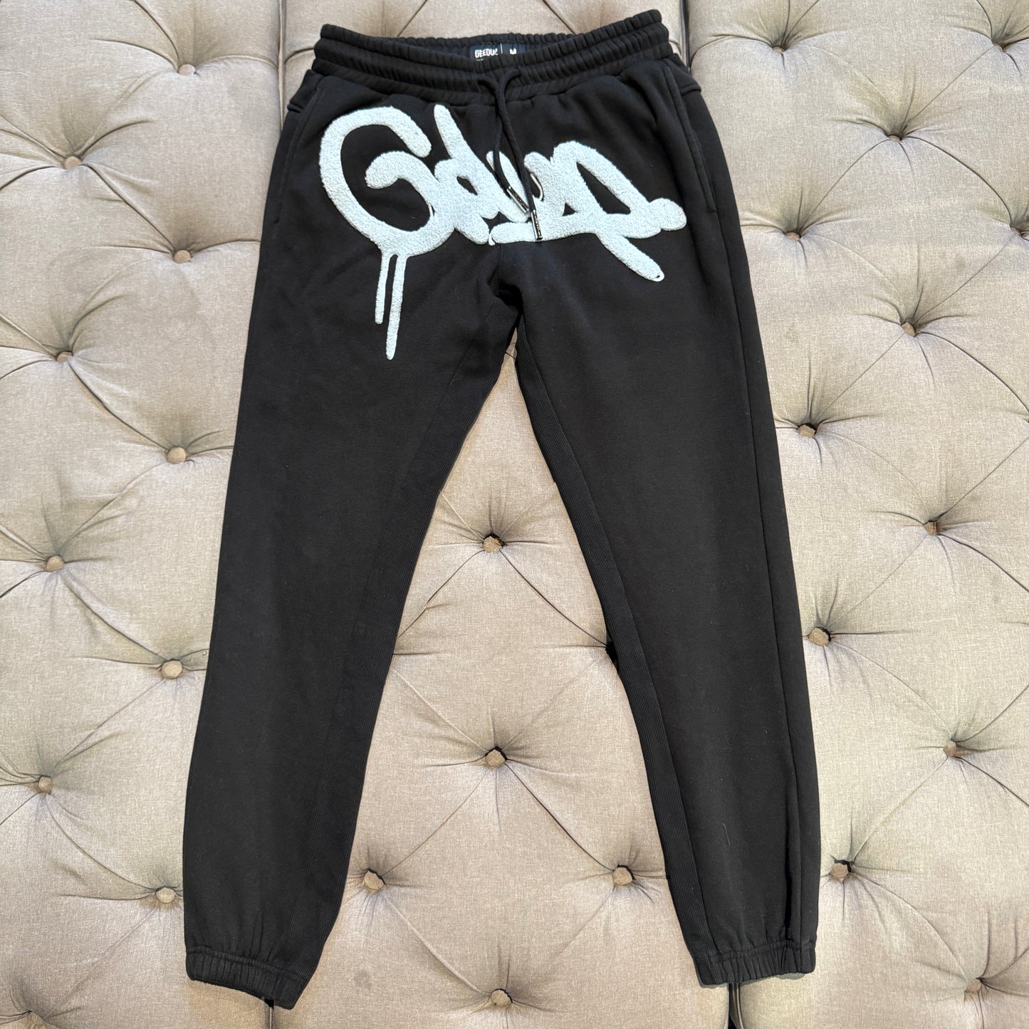 Geedup Handstyle Trackpants 'Black Baby Blue' (Second hand)