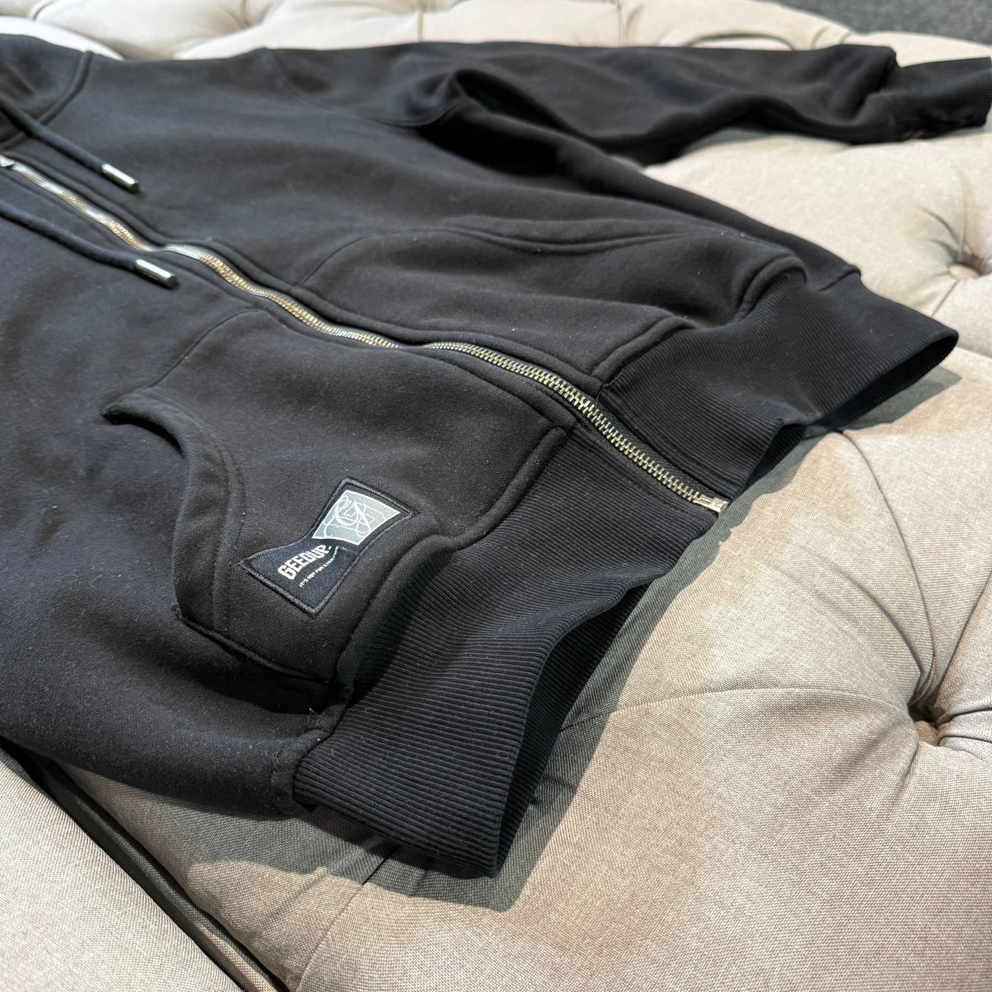 Geedup Hood Logo Zipup Hoodie 'Black White' (Second hand)