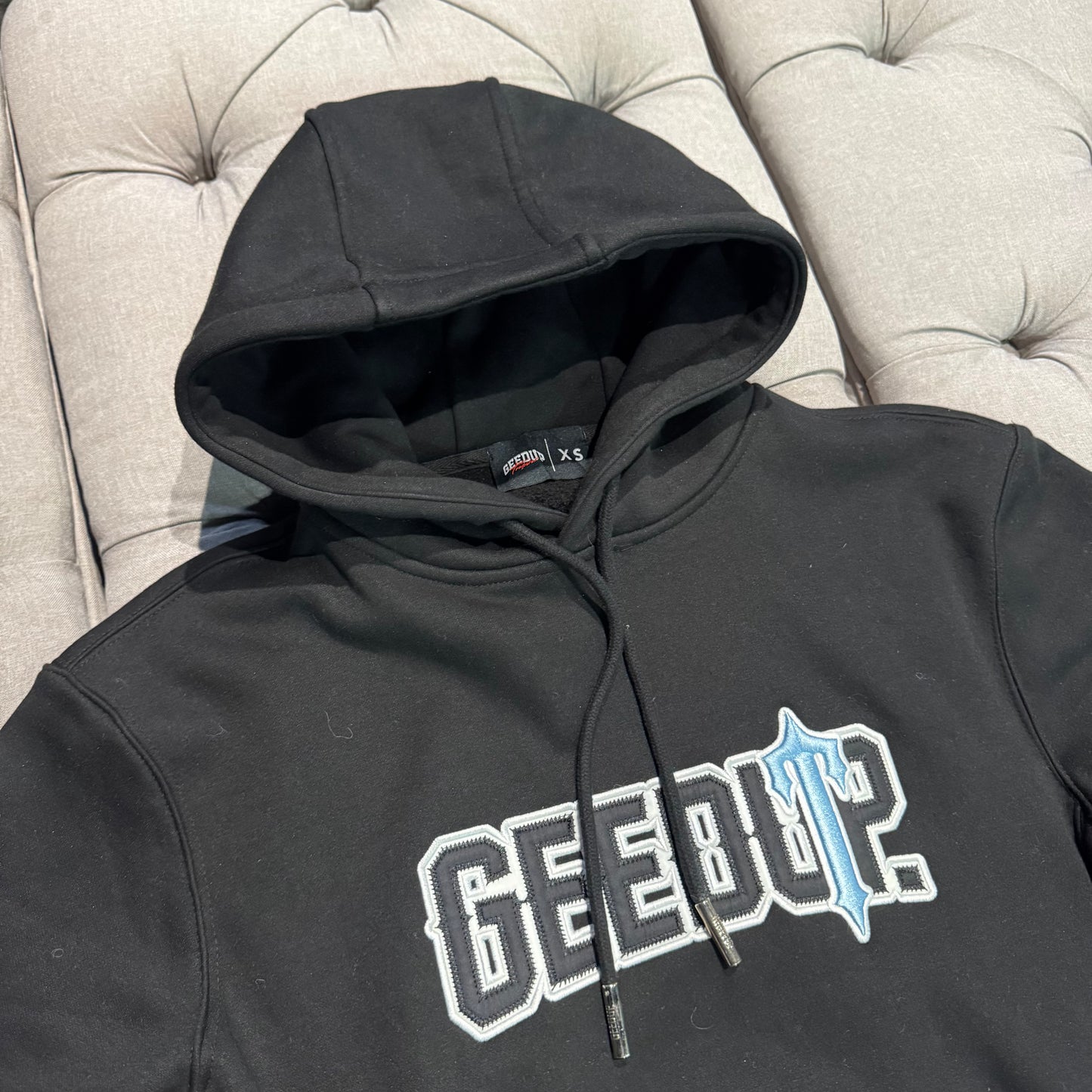 Geedup x Trapstar Play For Keeps Irongate Hoodie 'Black Blue' (Second hand)