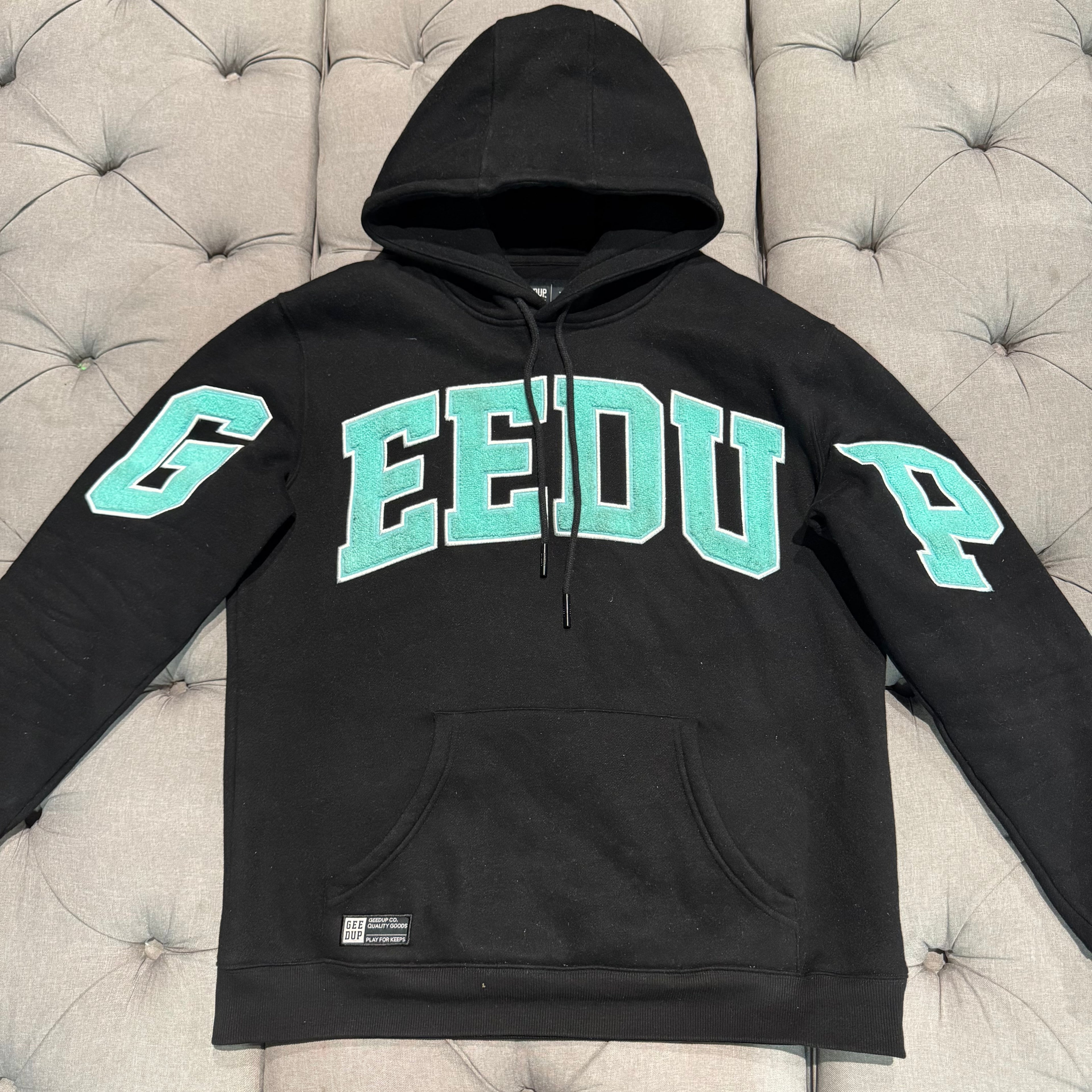 Geedup Team Logo Hoodie 'Black Teal' (Second hand)