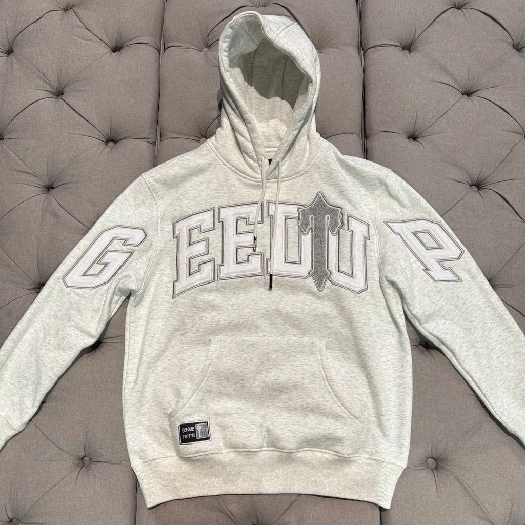 Geedup X Trapstar Team Logo x Irongate T Hoodie 'White Marle Grey' (Brand New)