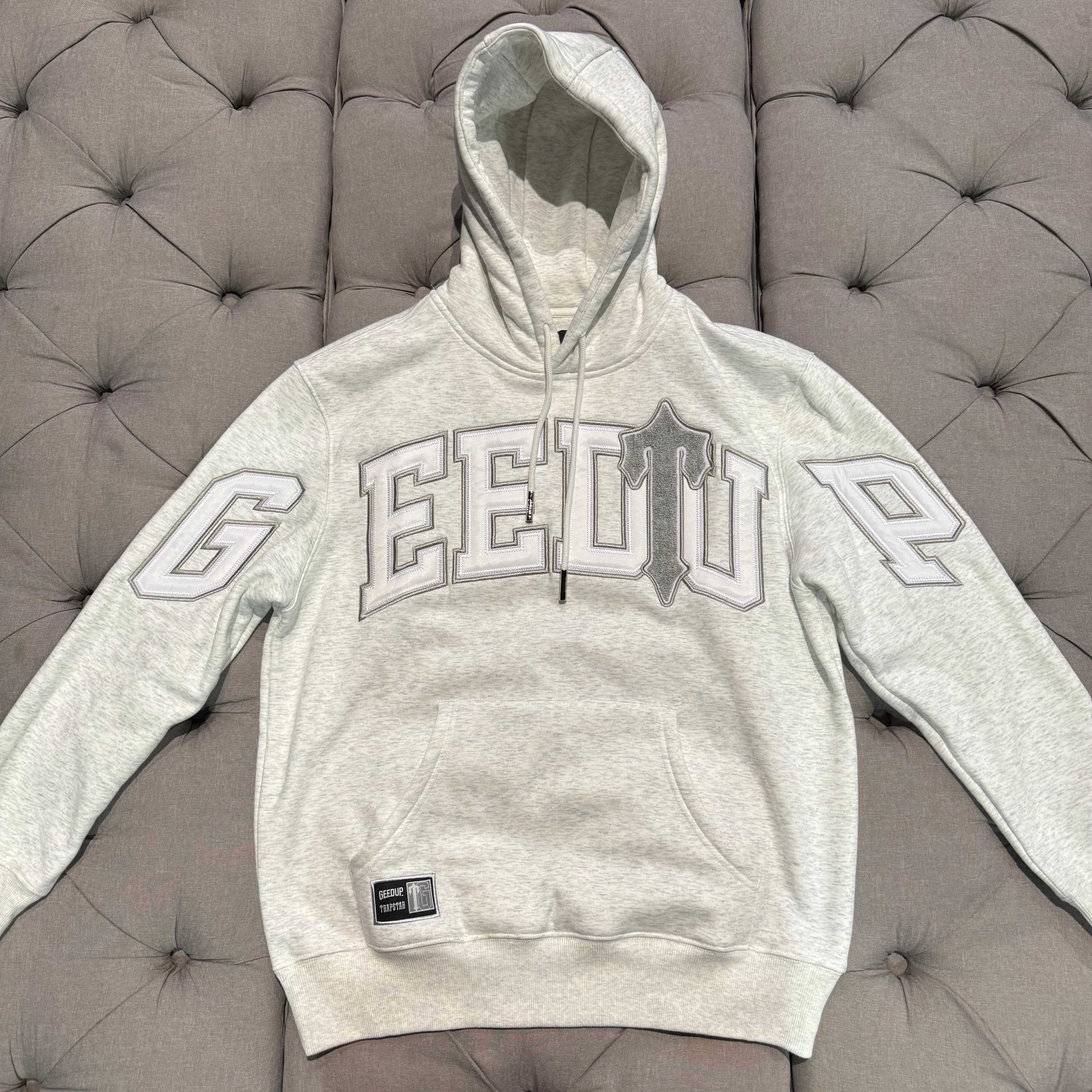Geedup X Trapstar Team Logo x Irongate T Hoodie 'White Marle Grey' (Brand New)