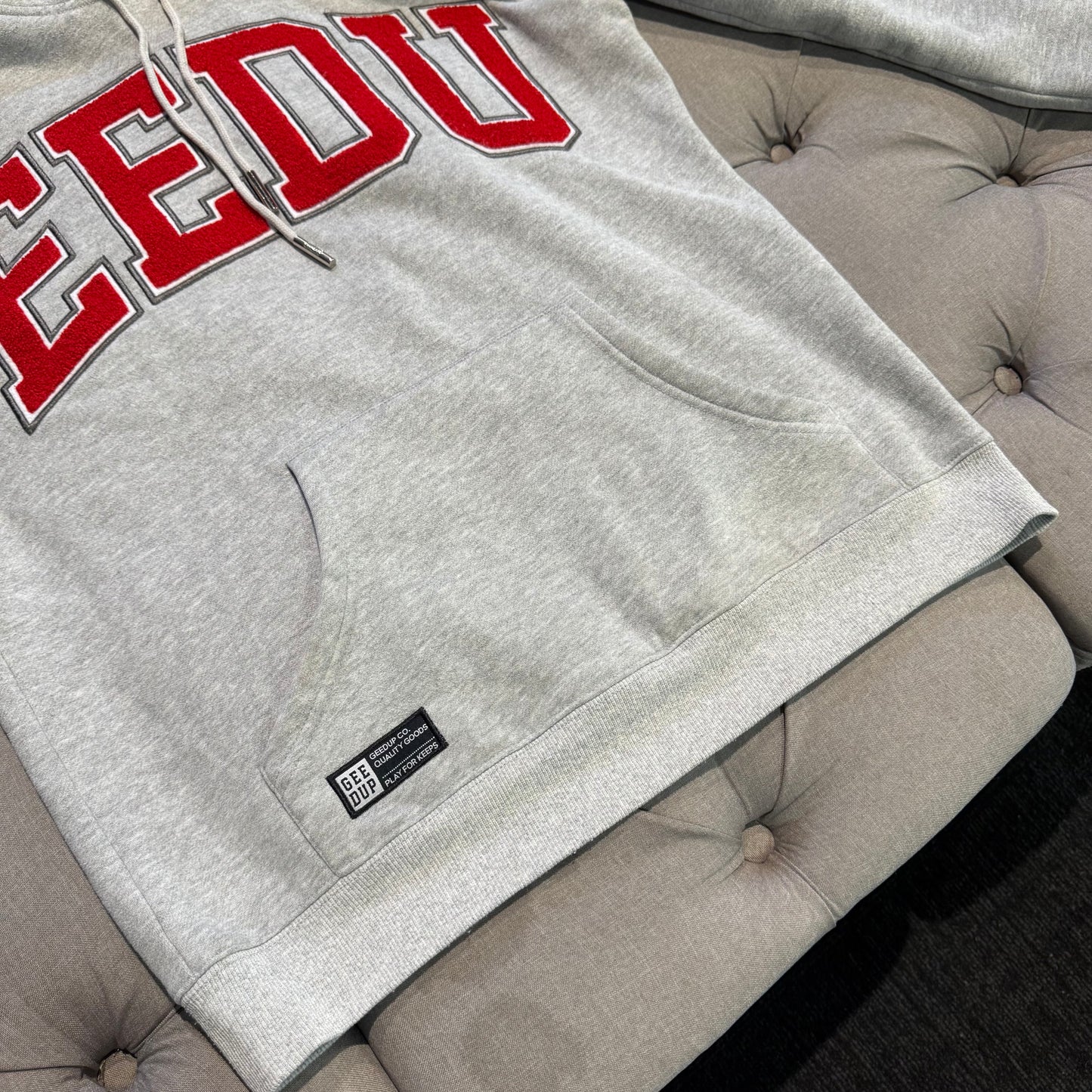 Geedup Team Logo Hoodie 'Grey Red' (Second hand)