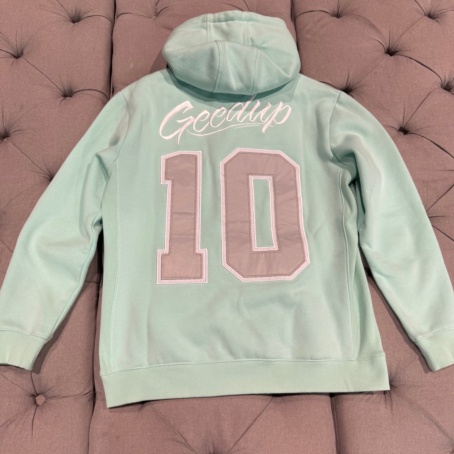 Geedup 10 Years In The Field Hoodie 'Teal/Aqua White' (Second hand)