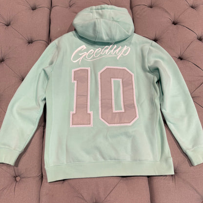 Geedup 10 Years In The Field Hoodie 'Teal/Aqua White' (Second hand)