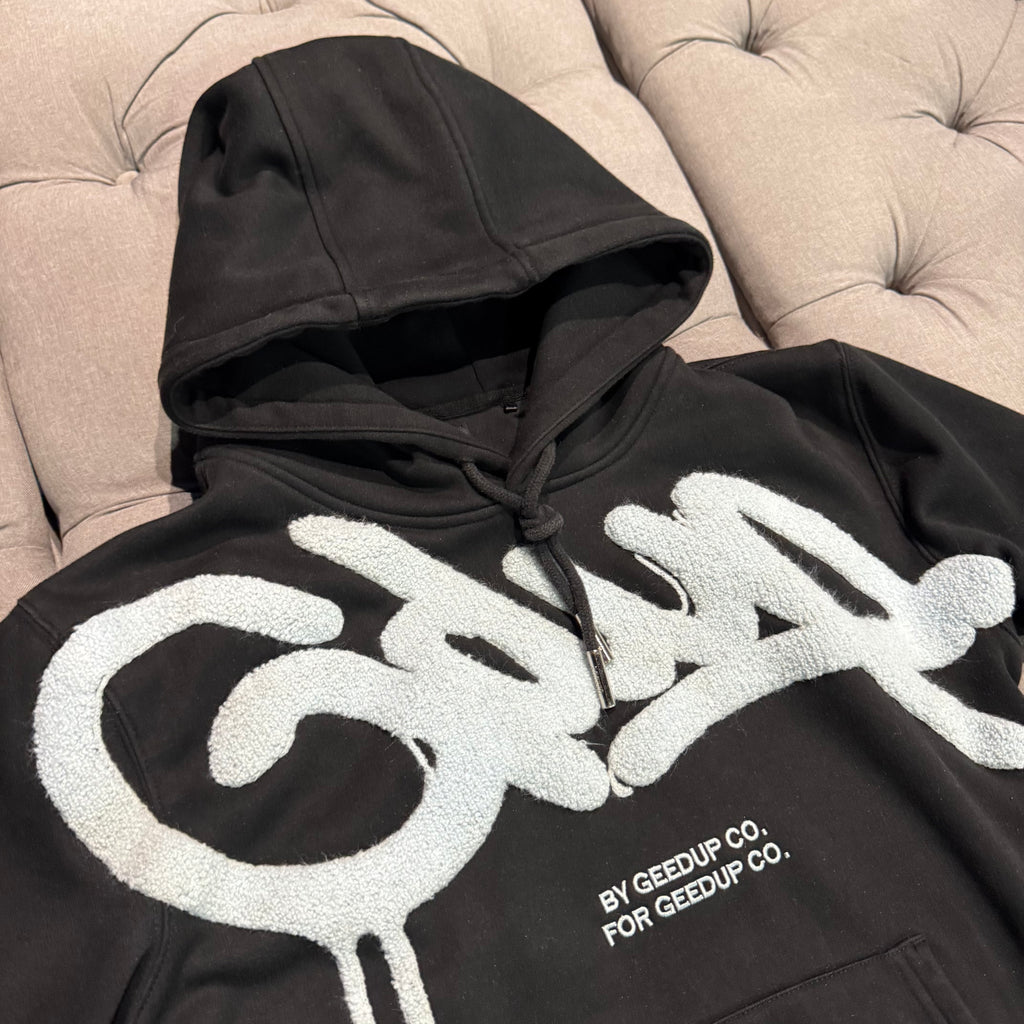 Geedup Handstyle Hoodie 'Black Baby Blue' (Second hand)
