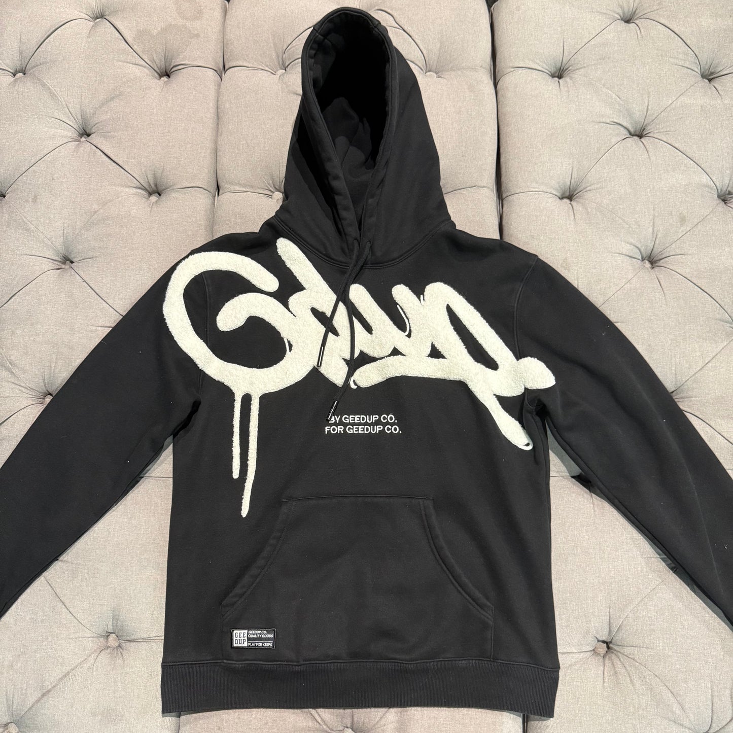 Geedup Handstyle Hoodie 'Black White' (Second hand)
