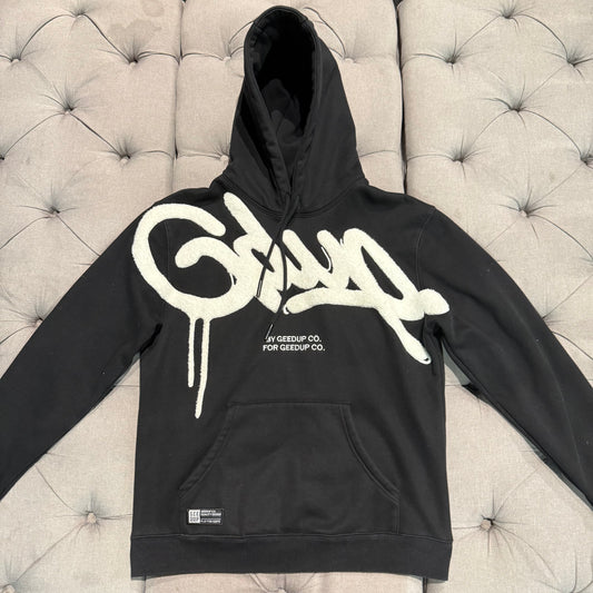 Geedup Handstyle Hoodie 'Black White' (Second hand)