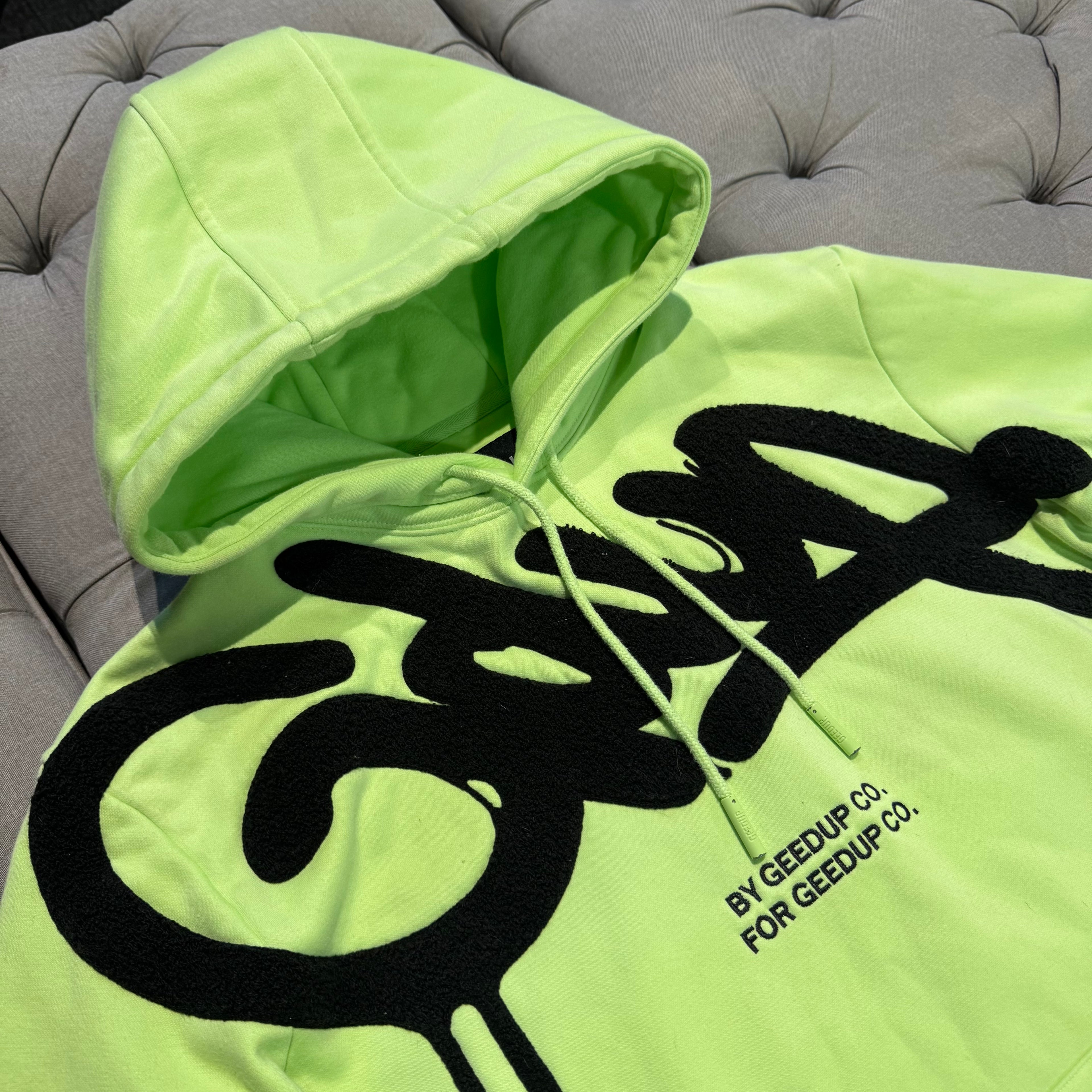 Geedup Handstyle Hoodie 'Pastel Green Black' (Second hand)