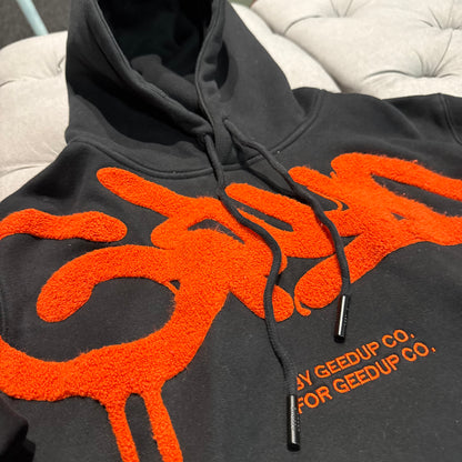 Geedup Handstyle Hoodie 'Black Burnt Orange' (Second hand)