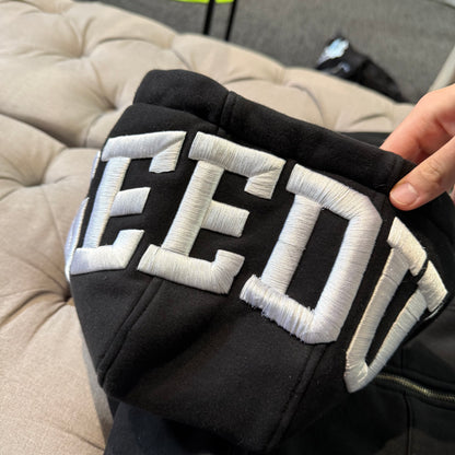 Geedup Hood Logo Zipup Hoodie 'Black White' (Second hand)