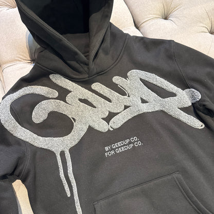 Geedup Handstyle Hoodie 'Black Grey' (Second hand)