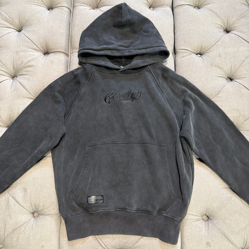 Geedup OS Script Hoodie 'Washed Black' (Second hand)