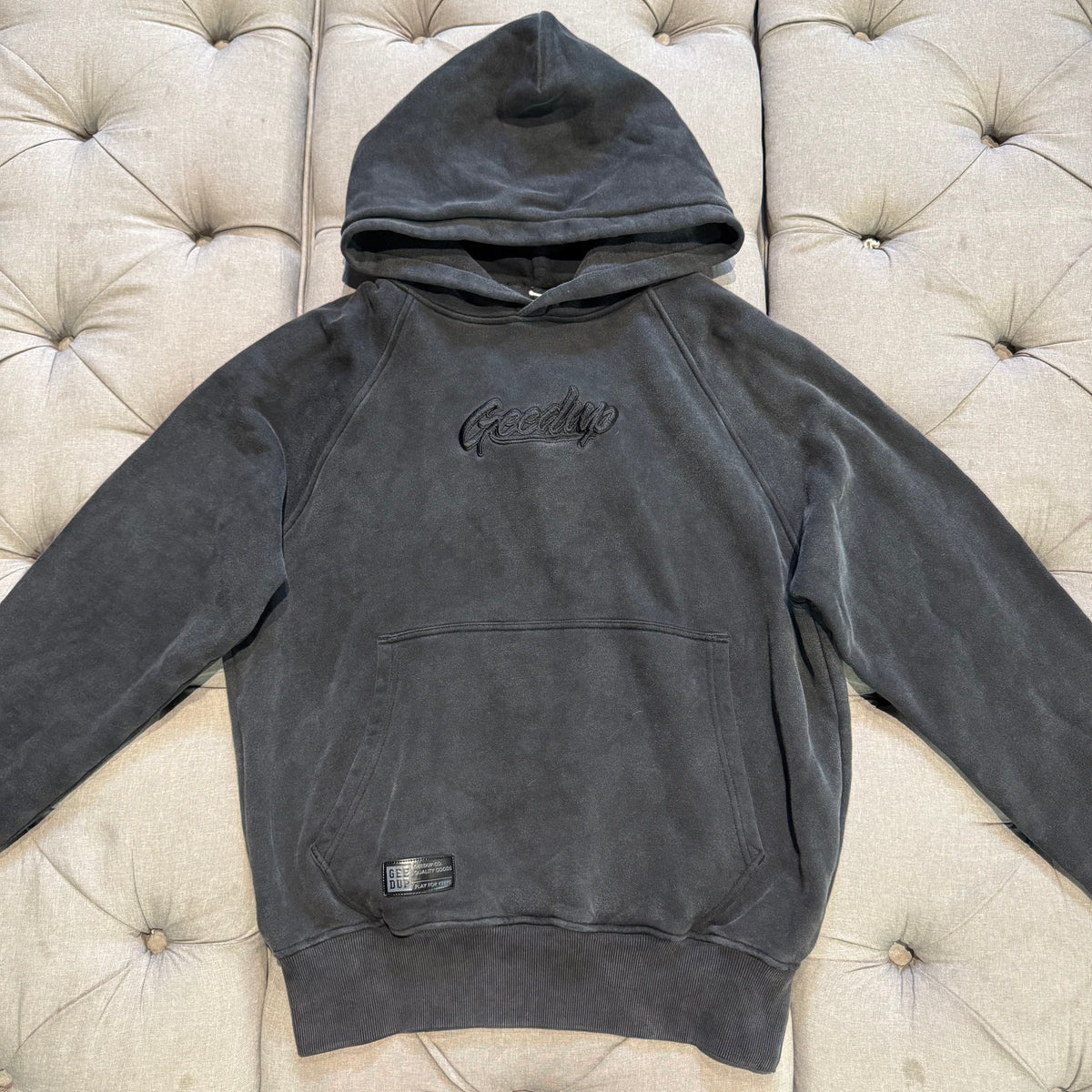 Geedup OS Script Hoodie 'Washed Black' (Second hand)