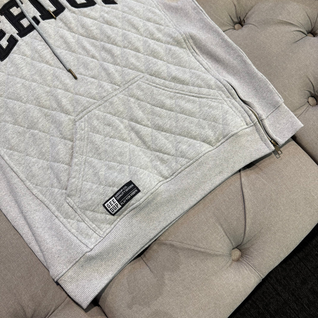 Geedup Quilt Logo Hoodie 'Grey' (Second hand)