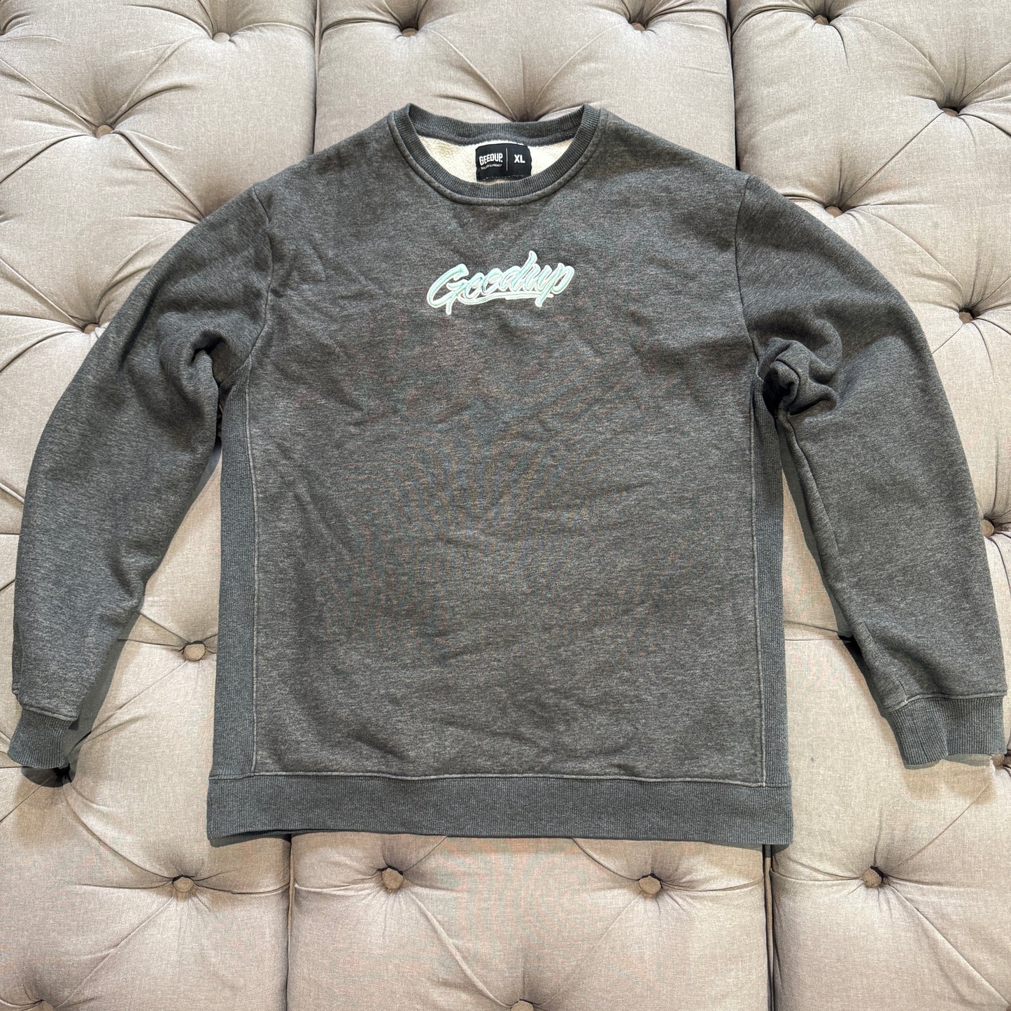 Geedup OS Script Crewneck 'Grey Teal' (Second hand)