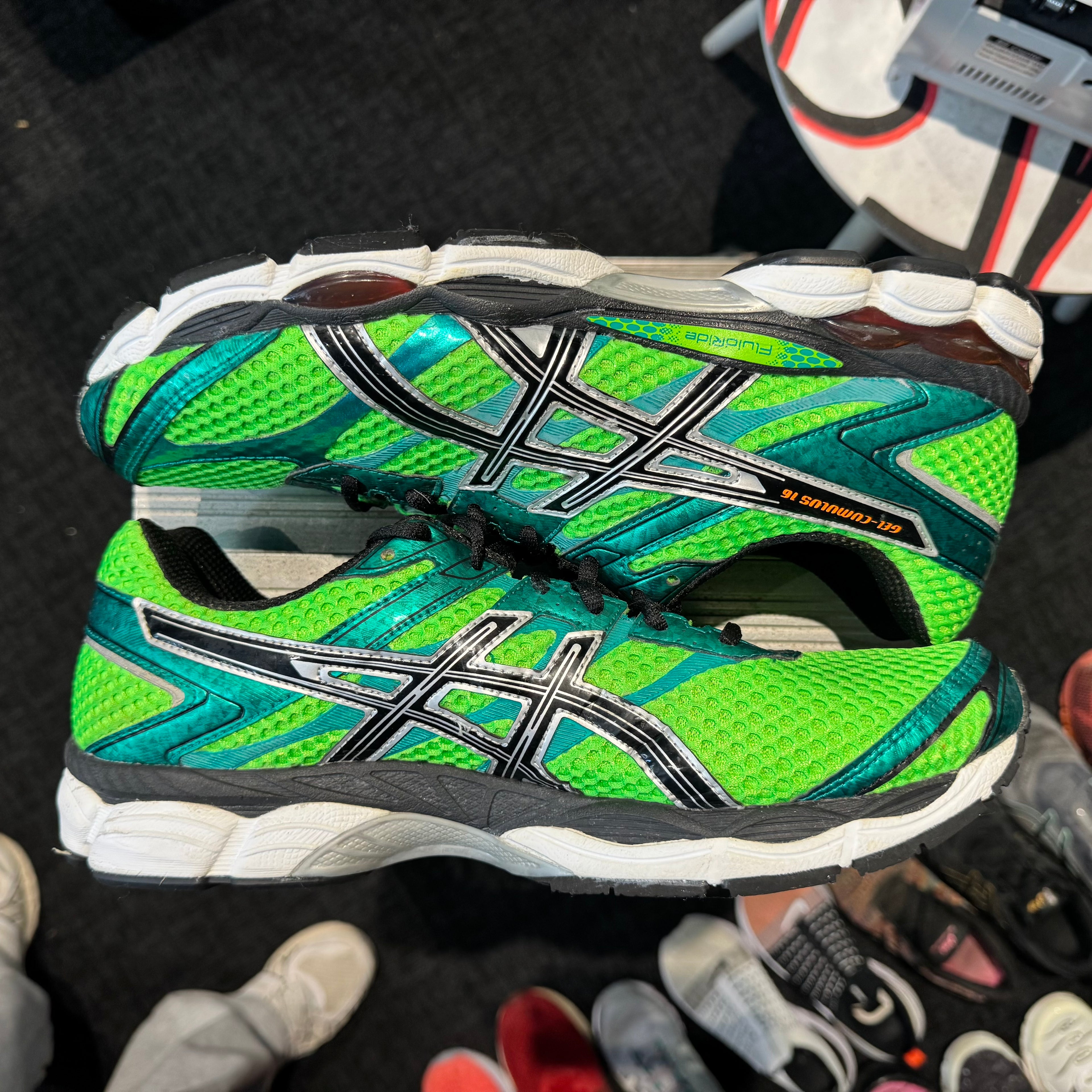 Asics Gel Cumulus 16 (2014) 'Flash Green Black Flash Orange' (Second hand)