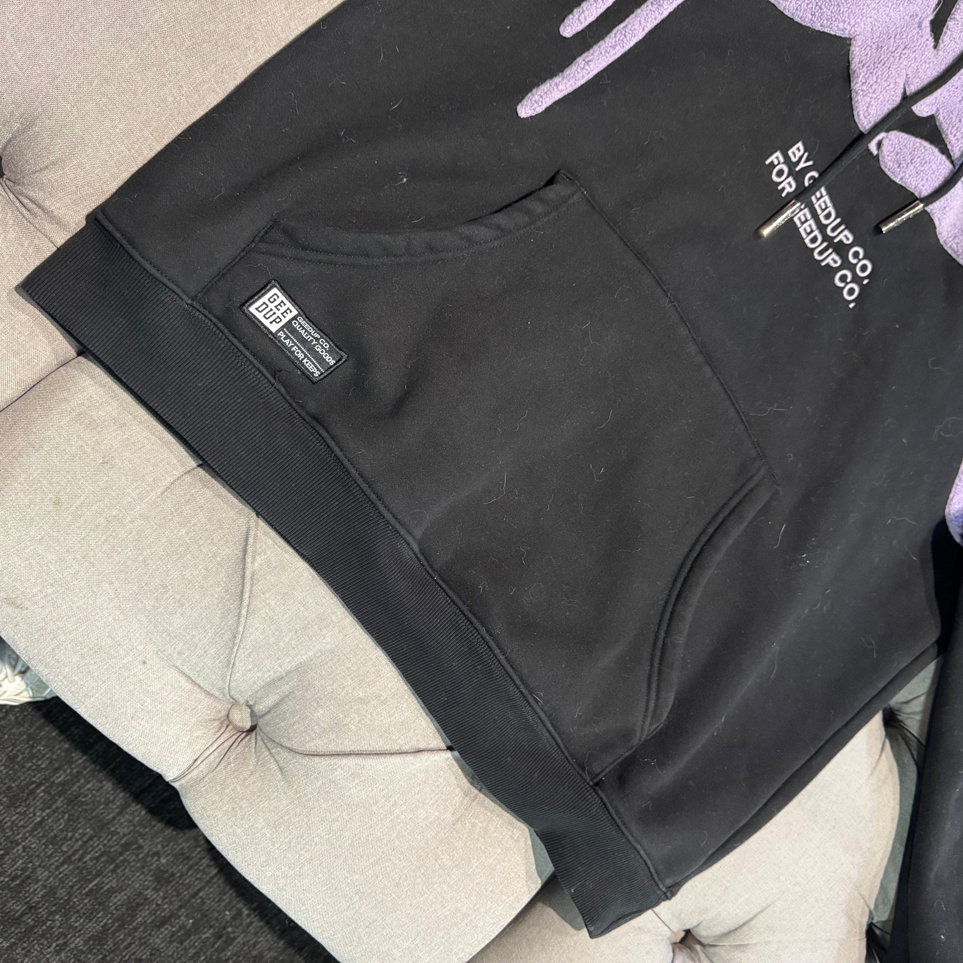 Geedup Handstyle Hoodie 'Black Purple' (Second hand)