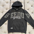 Geedup Team Logo Cursive Hoodie 'Black Grey' (Second hand)