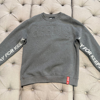 Geedup Embossed Logo Crewneck 'Dark Grey' (Second hand)