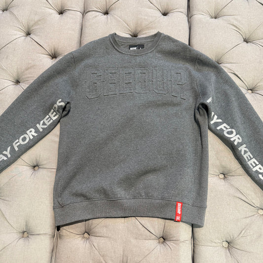 Geedup Embossed Logo Crewneck 'Dark Grey' (Second hand)