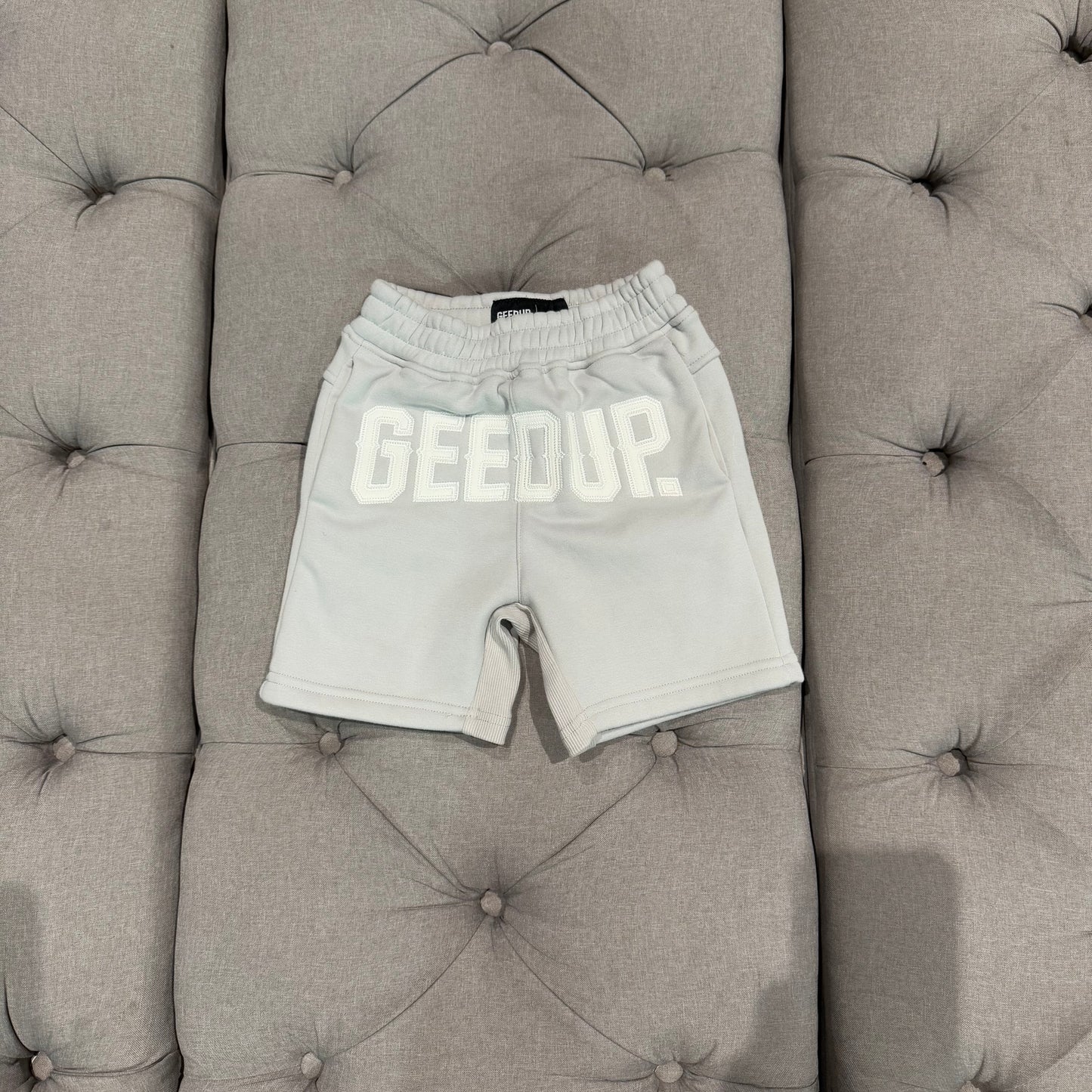 Kids Geedup Logo Shorts ‘Grey White’ (Second hand)