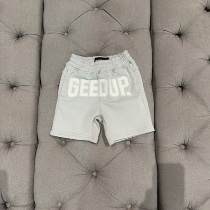 Kids Geedup Logo Shorts ‘Grey White’ (Second hand)