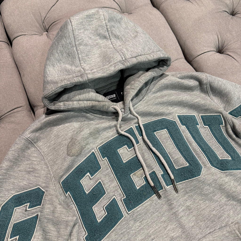Geedup Team Logo Hoodie 'Grey Aqua' (Second hand)