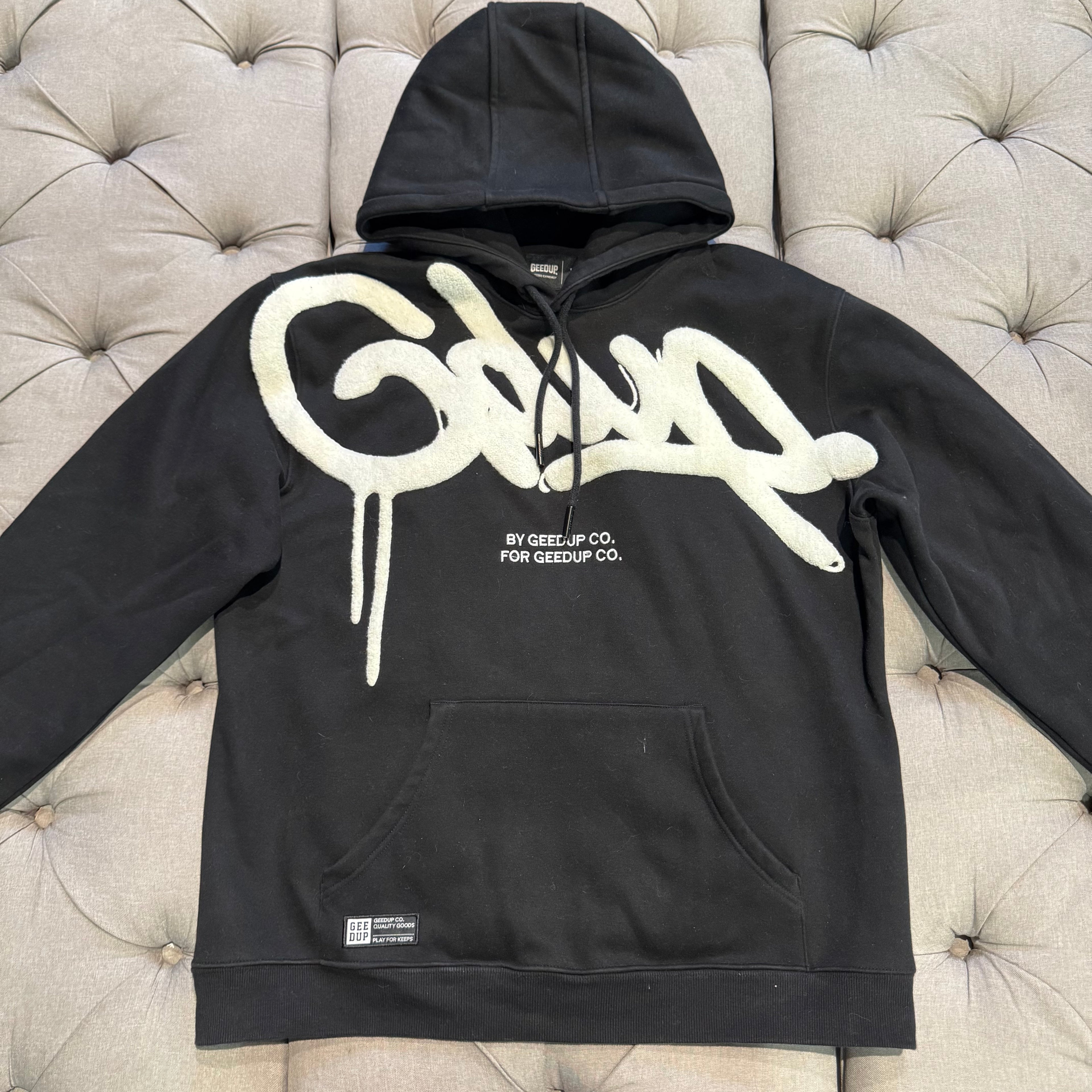 Geedup Handstyle Hoodie 'Black White' (Second hand)