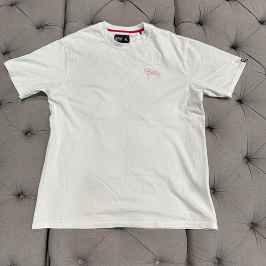 Geedup Mini Handstyle Logo T-shirt 'White Pink' (Second hand)