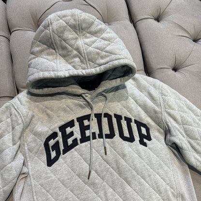 Geedup Stitched Quilt Hoodie 'Grey' (Second hand)