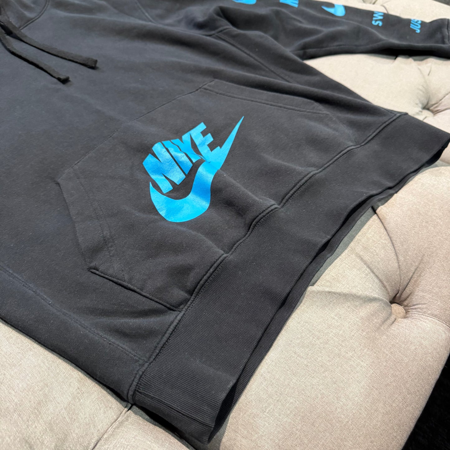 Nike Multi Logo Hoodie 'Black Blue' (Second hand)