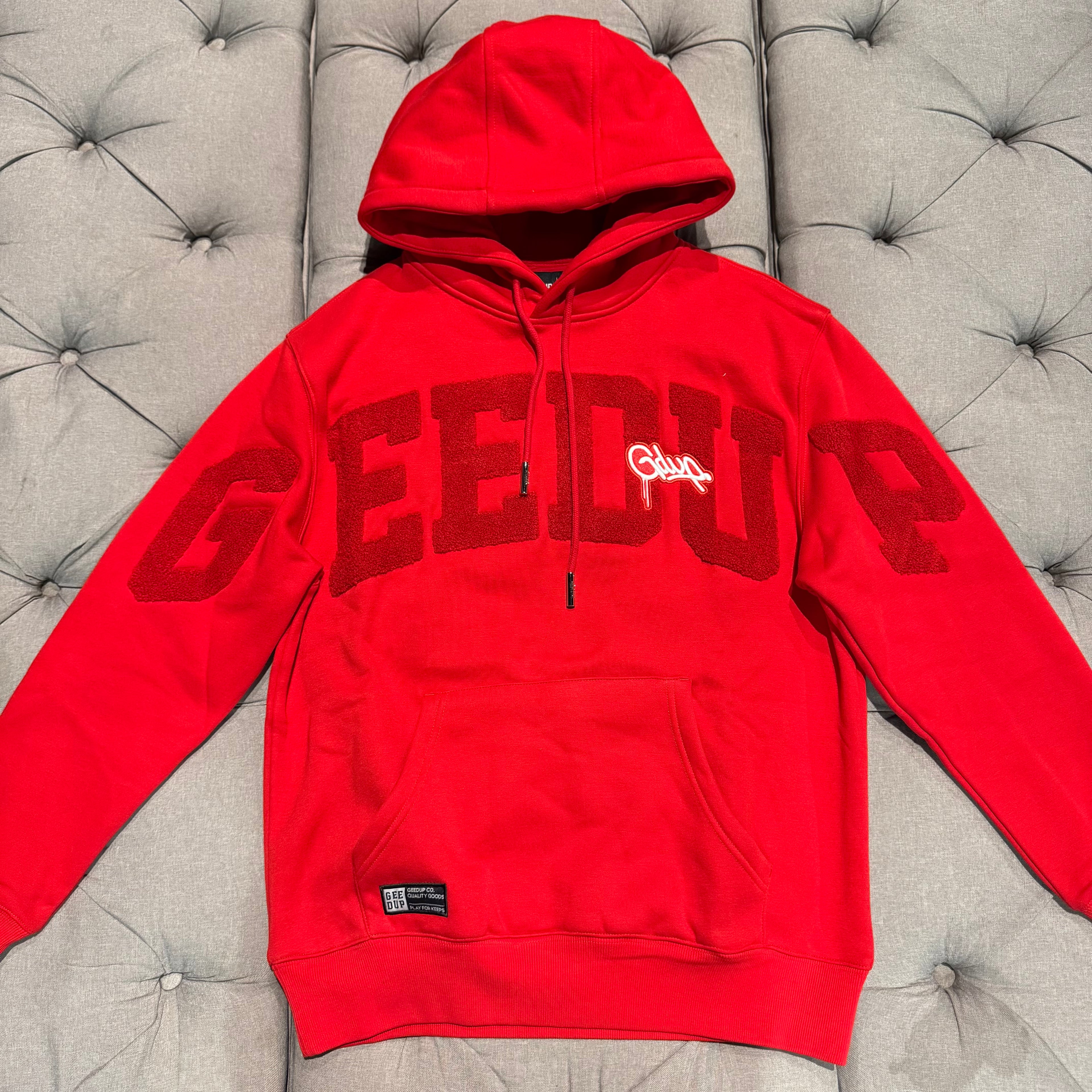 Geedup Team Logo Script Hoodie 'Triple Red' (Brand New)
