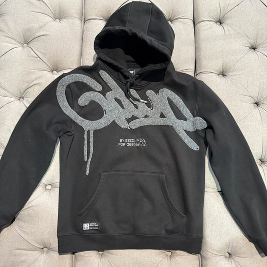 Geedup Handstyle Hoodie 'Black Grey' (Second hand)