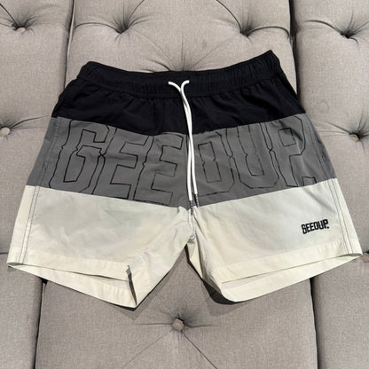 Geedup Front Logo Swim Shorts 'Black Grey' (Second hand)