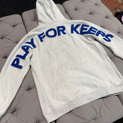 Geedup Play For Keeps Hoodie 'White Marle Blue' (Second hand)