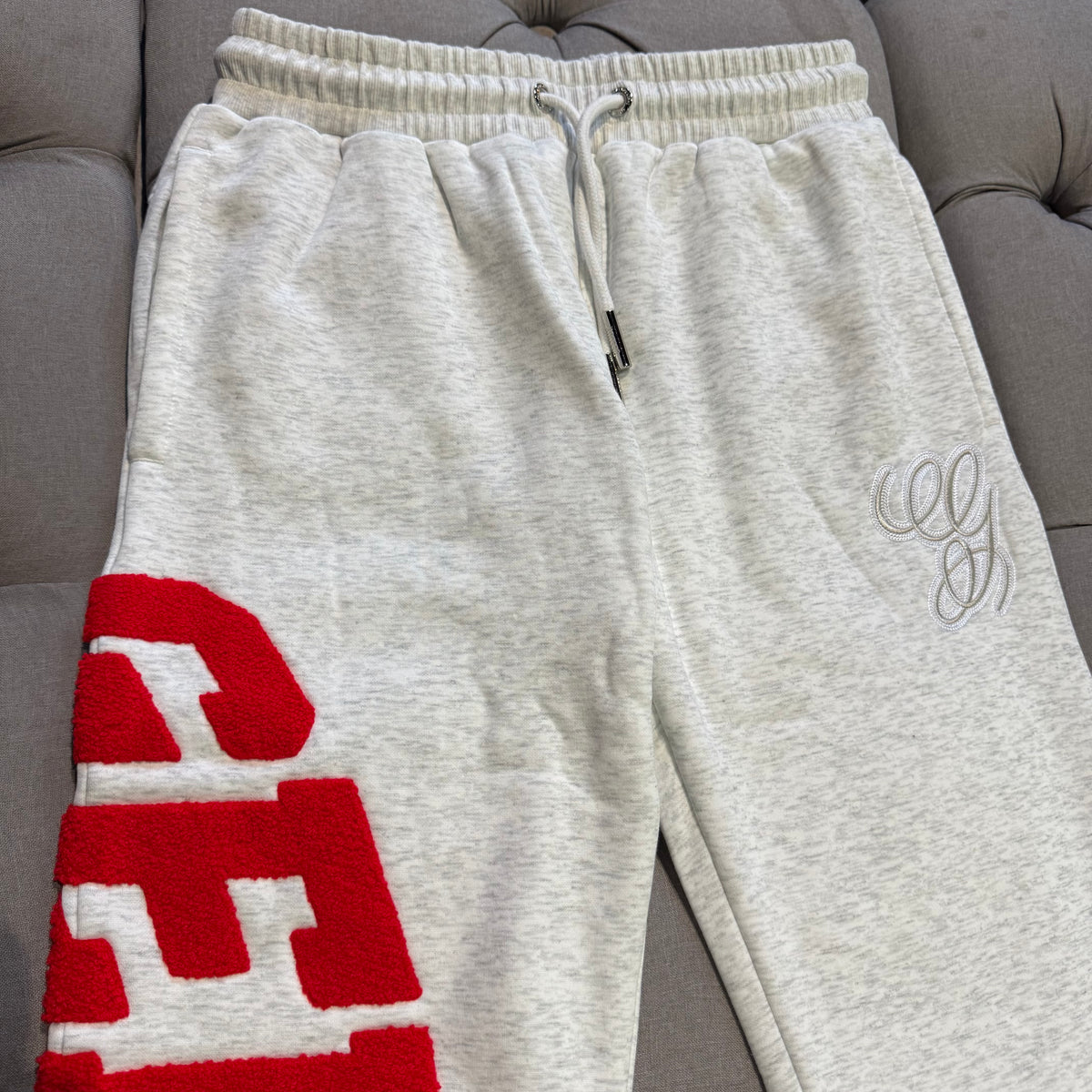 Geedup Team Logo Track Pants 'Marle White Red' (Brand New)