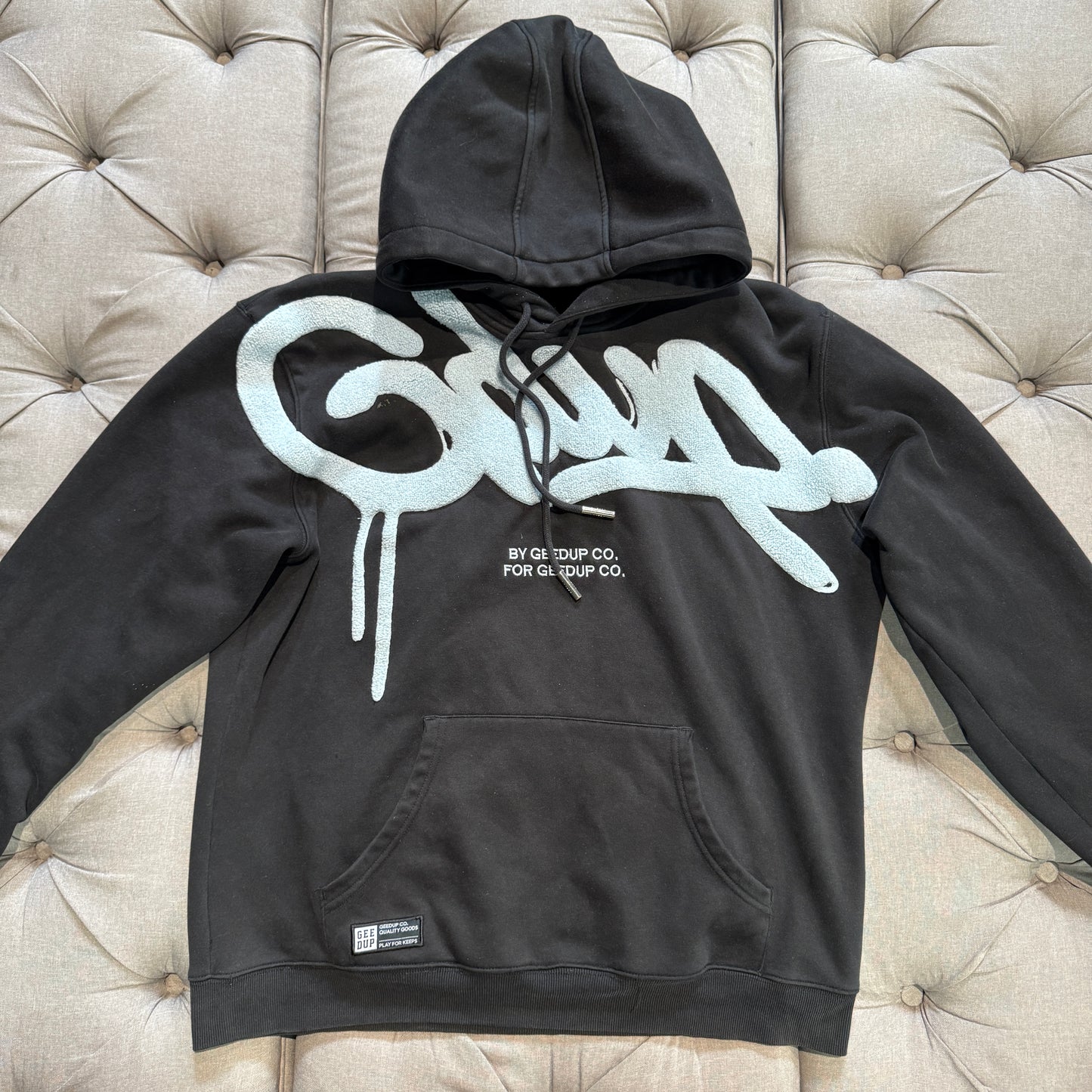 Geedup Handstyle Hoodie 'Black Baby Blue' (Second hand)