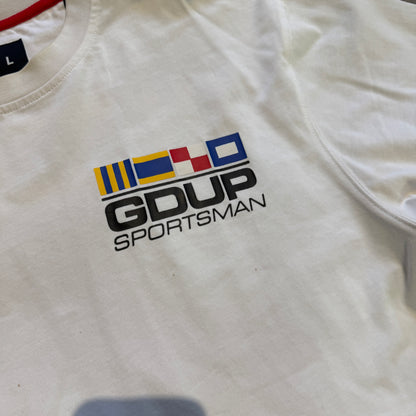 Geedup Sportsman Flag T-Shirt 'White' (Second hand)